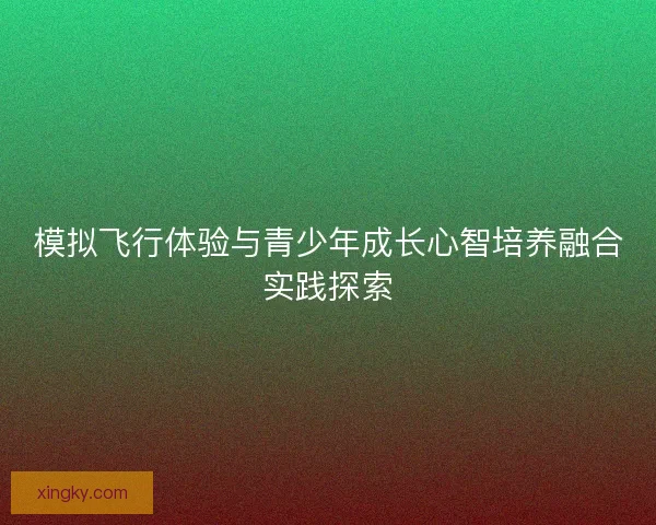 模拟飞行体验与青少年成长心智培养融合实践探索